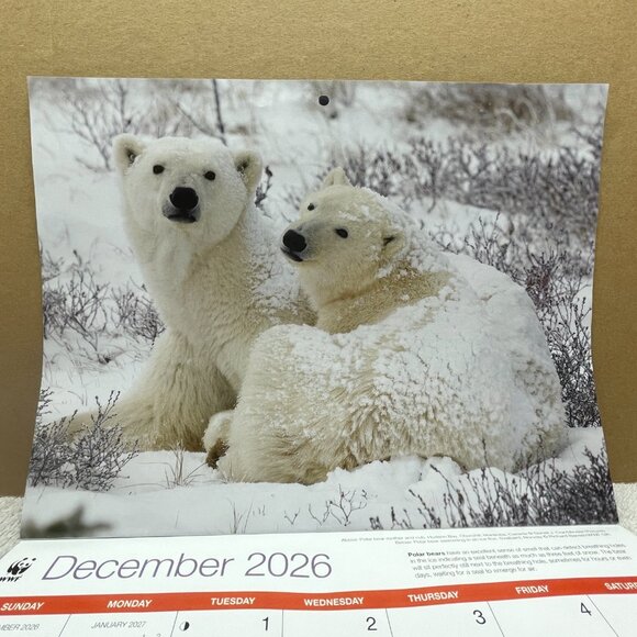 NWOT World Wildlife Fund 16-Mo. Wall Calendar, 9/2025 - 12/2026, 11"T x 8 1/2"W - Picture 15 of 16